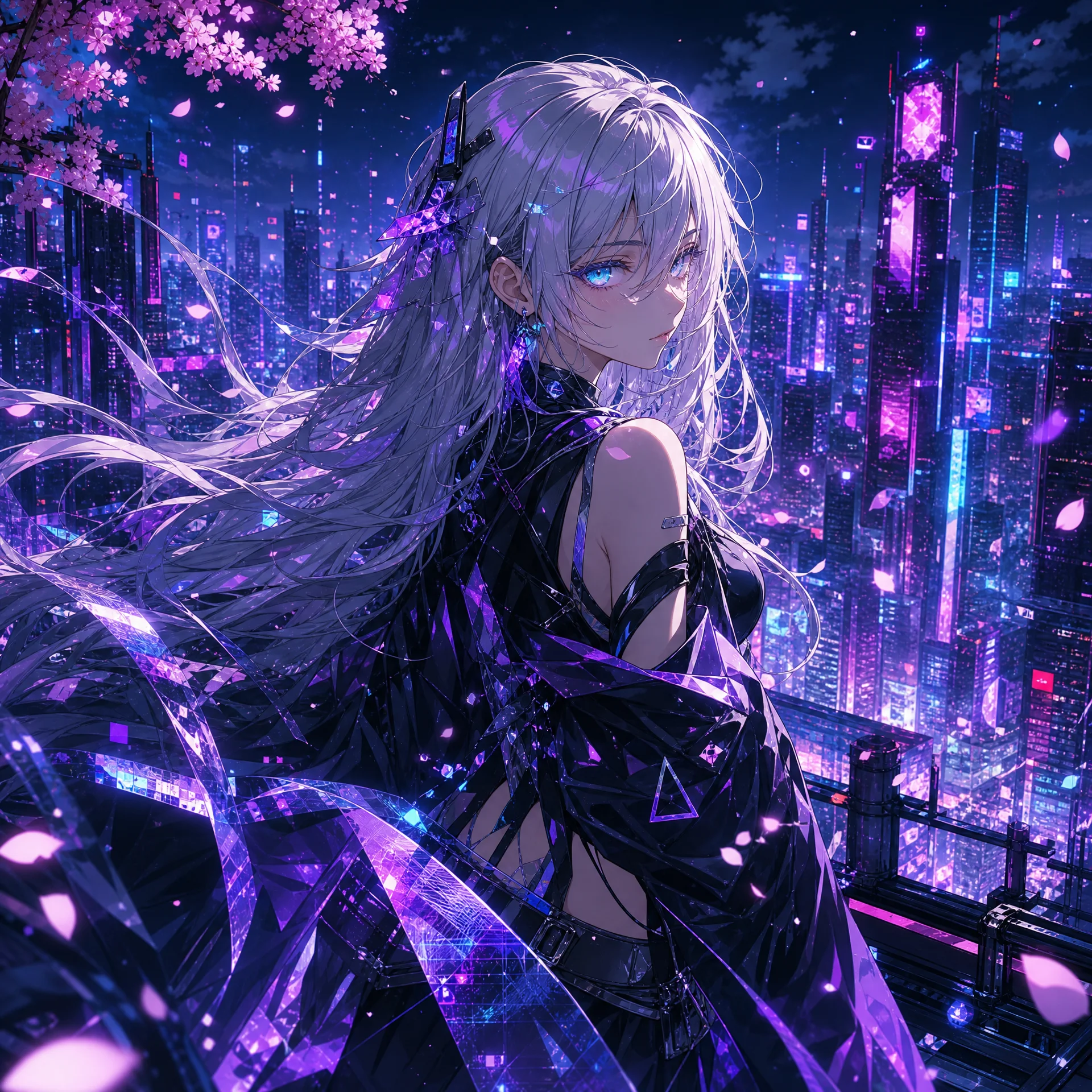 赛博朋克少女AI创作详解相关AI绘画作品展示
